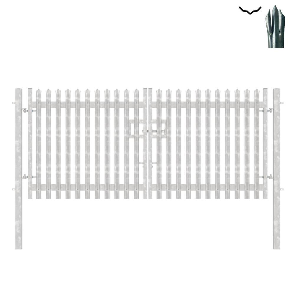 Double Leaf Gate & Posts 1.8m H x 4mTriple Pointed 'D' Section 3.0mm