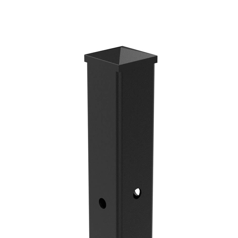 1800mm High Bolt Down Corner Post -  No Cleats & Fittings - Black