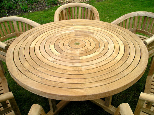Providers of Turnworth 150cm Teak Ring Table with Integrated Lazy Susan UK