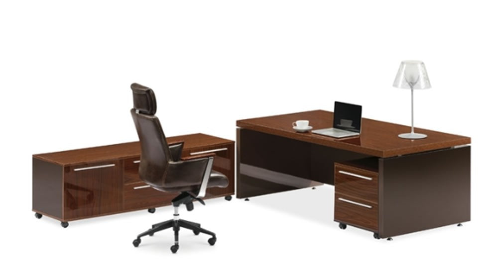 Providers Of Walnut and Chocolate Modern Stepped Design Executive Desk Set JRE201 UK
