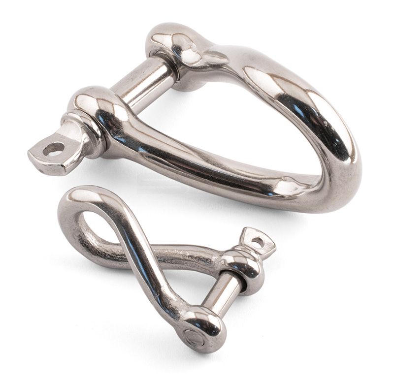 Twisted D Shackles - 316 / A4 Stainless Steel