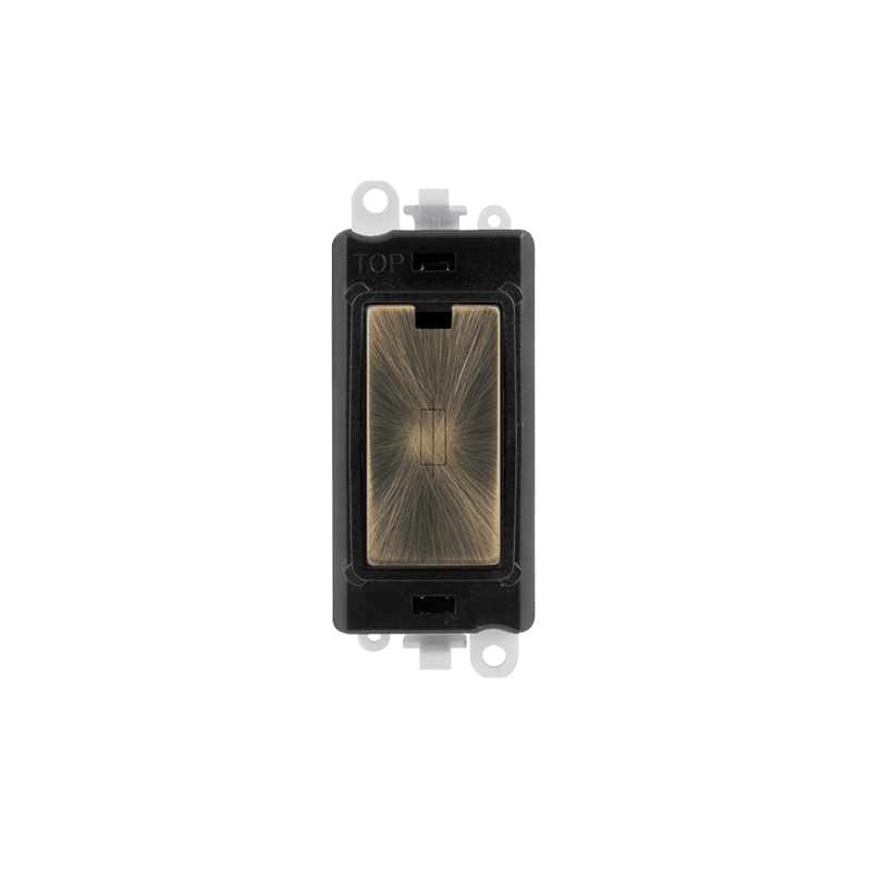 Click 20AX Antique Brass 13A Fused Module Insert Black