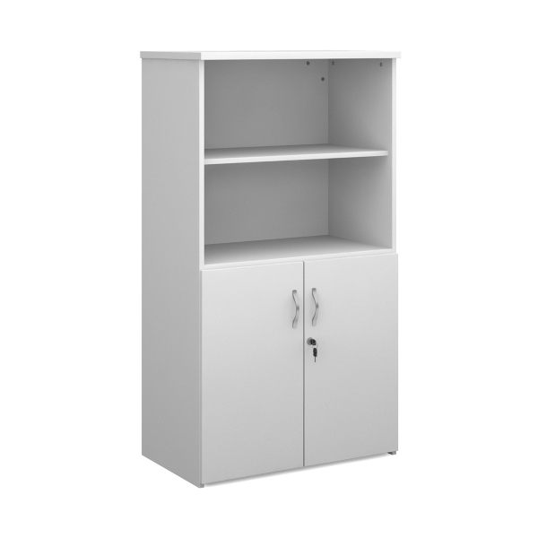 Duo Combination Unit with Open Top 3 Shelves - White