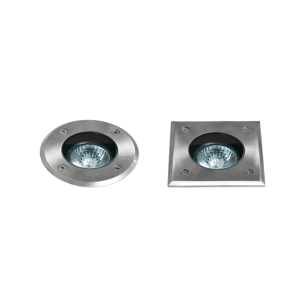 Astro Gramos Round Brushed Stainless Steel Ground Light