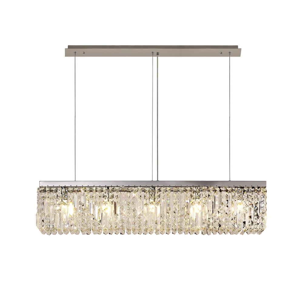 Luxuria Illumia 102x9cm Linear Pendant Chandelier 5 Light E14 Polished Chrome/Crystal