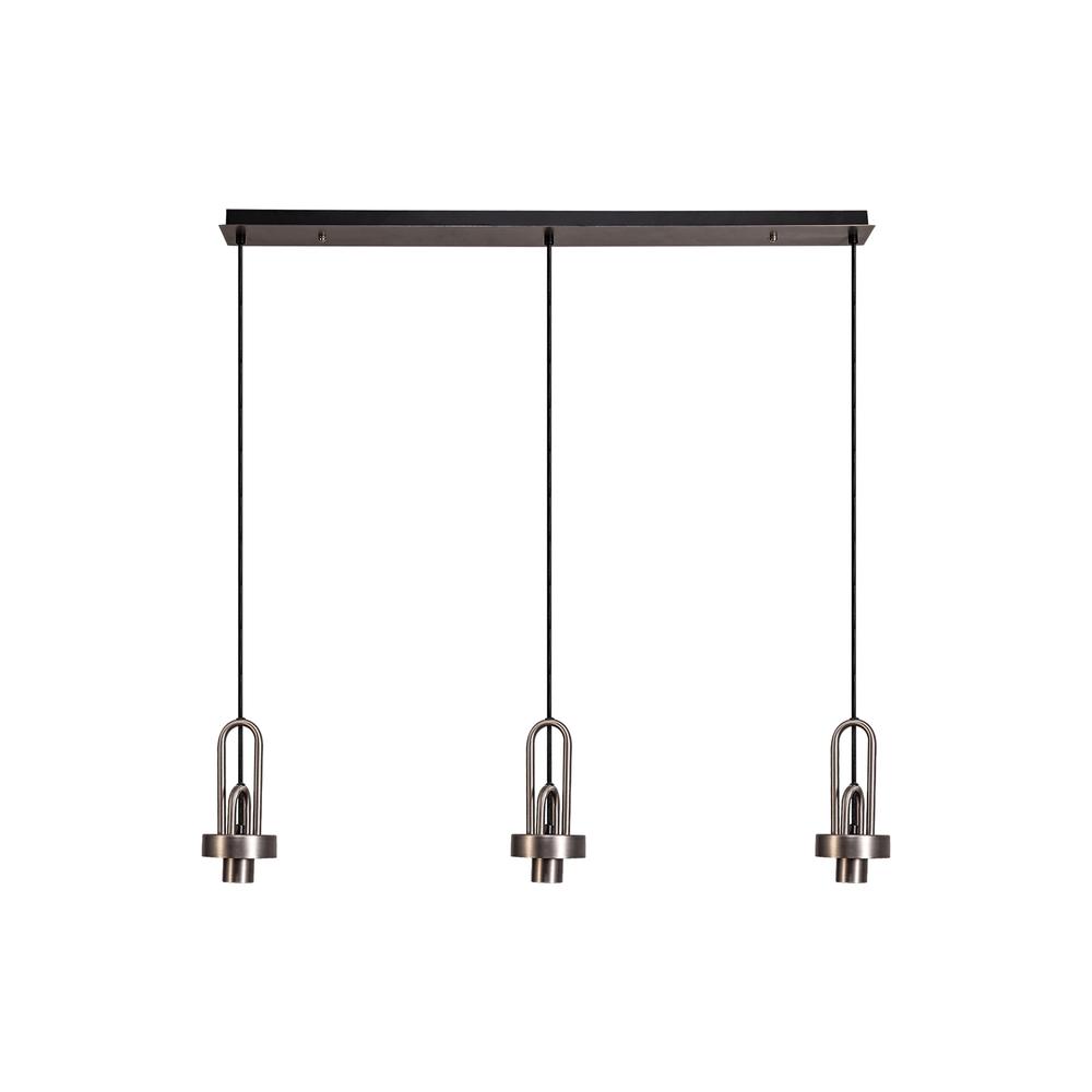 Luxuria Kennith Linear Suspension Kit (FRAME ONLY) 3xE27 Antique Silver/Matt Black