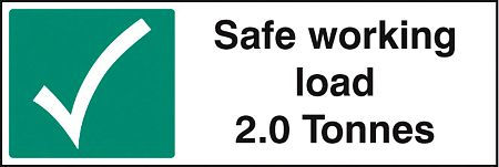 Safe working load 2.0 Tonnes
