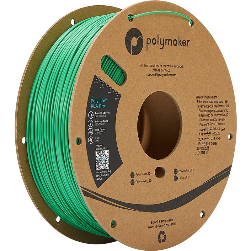 PolyMaker PolyLite PLA Pro 1.75mm Green 3D printer filament 1Kg