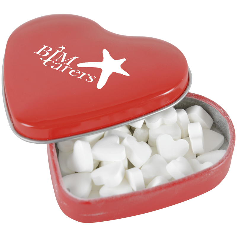 Branded Mints. Heart Mints