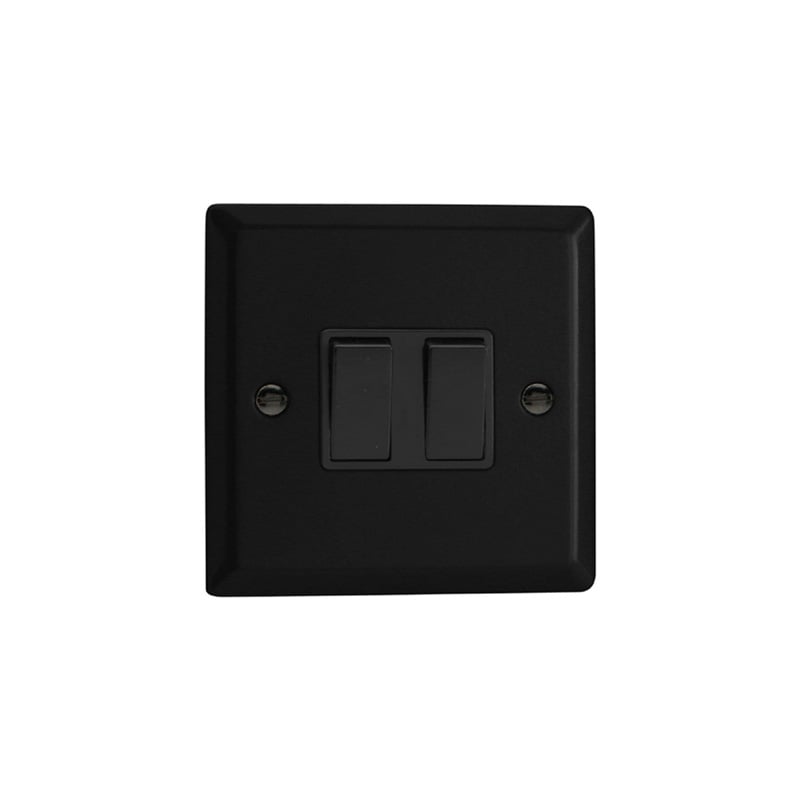 Varilight Urban 2G 10A Intermediate Switch Matt Black (Standard Plate)