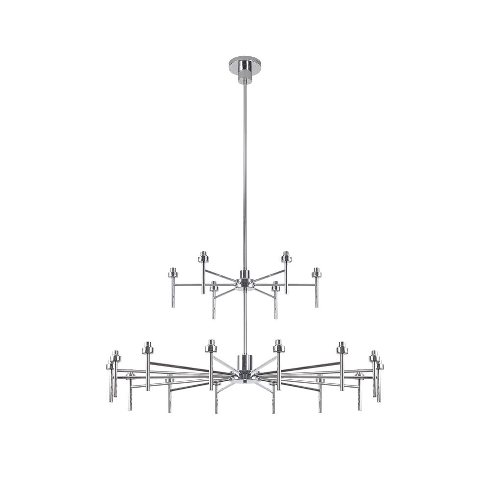 Luxuria Apex 105cm Polished Chrome 20 Light G9 Universal Telescopic 2-Tier