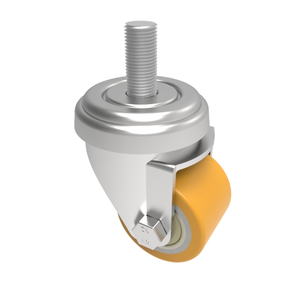 Polyurethane Cast Iron Stem Swivel Castor 35mm 100kg Load