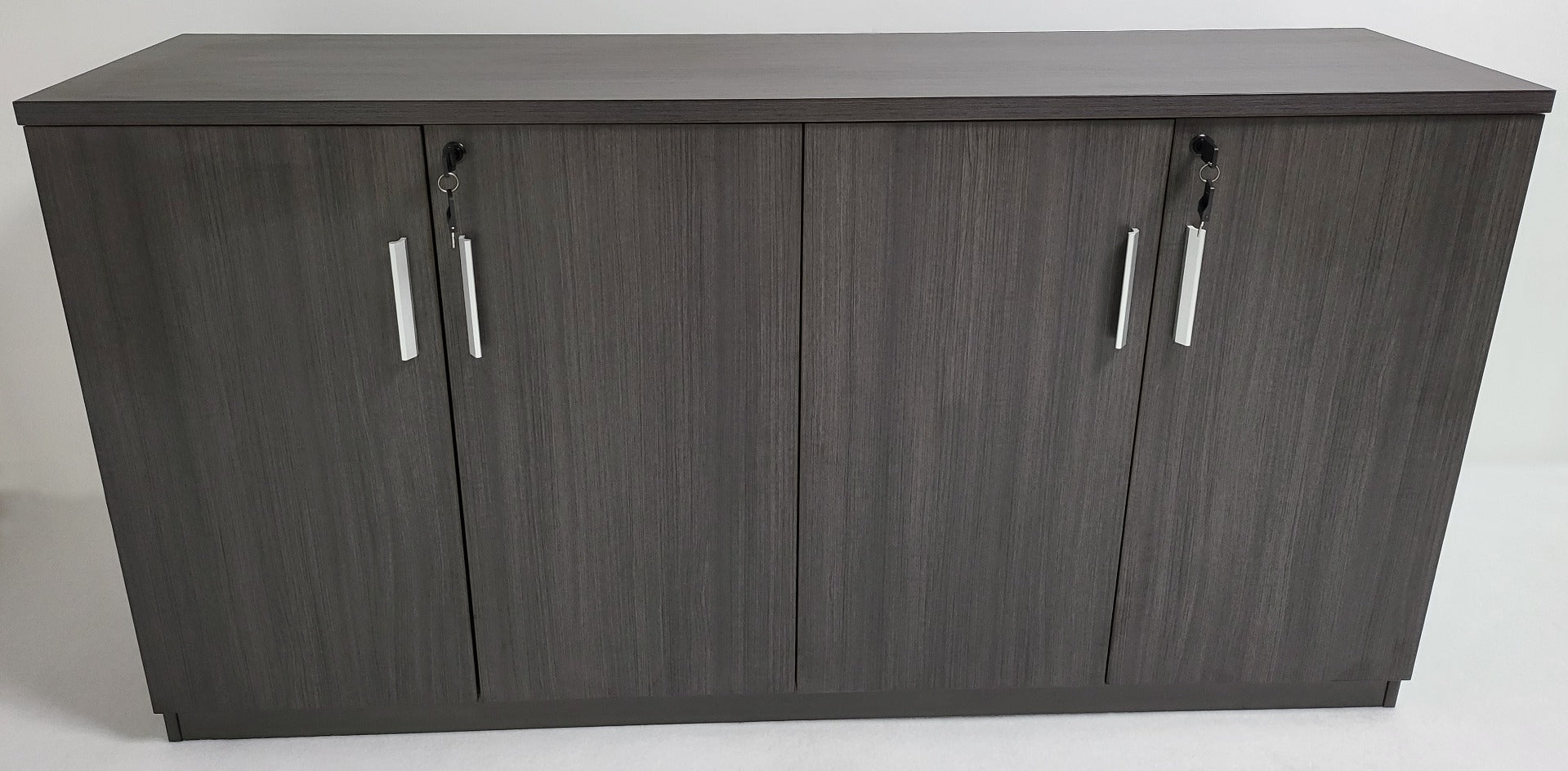 Specialising In Modern 1600mm Wide Four Door Grey Oak Executive Office Cupboard - S0616-4DR-DG04 UK