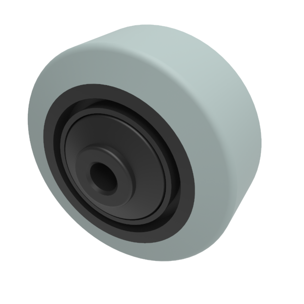 Grey Elastic Rubber 65shore A 80mm Ball Bearing Wheel 150kg Load