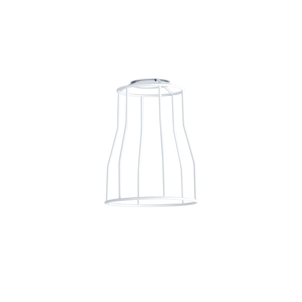 Luxuria Glorelle Tall Round 14cm Wire Cage Shade With Angled Sides White