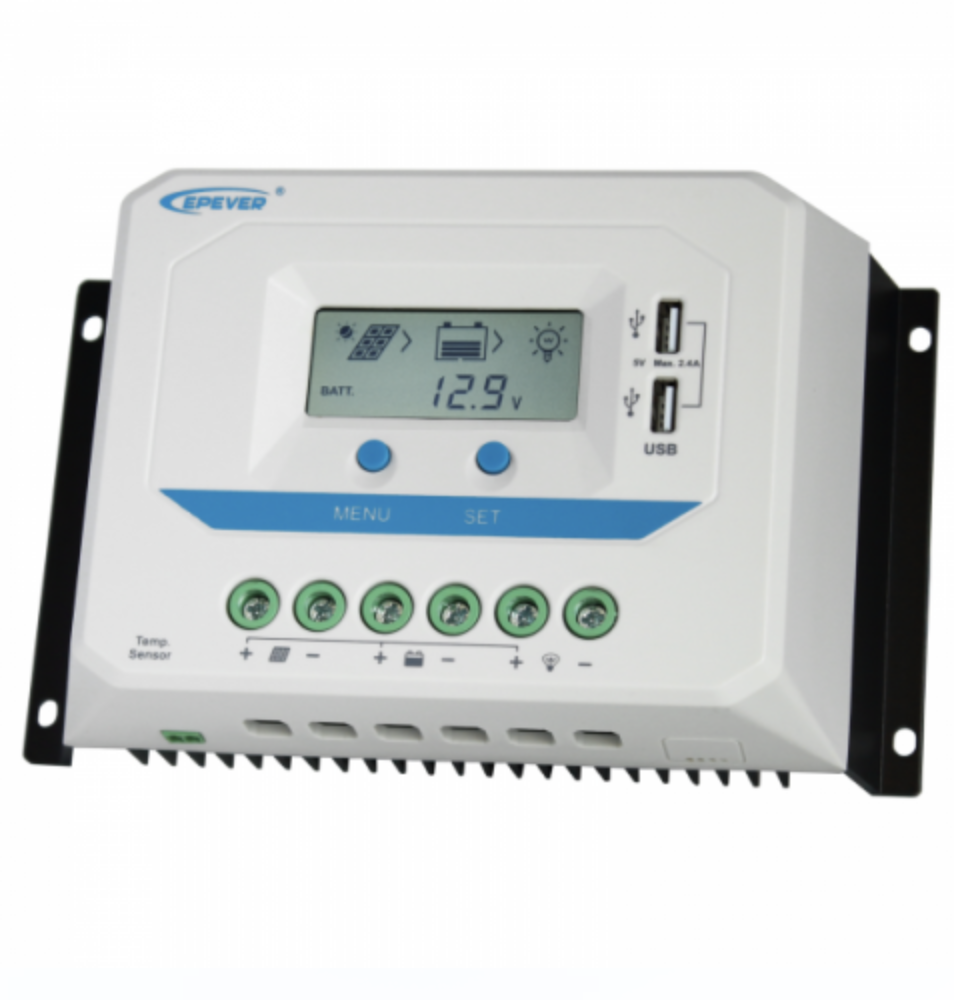 60a 12/24/36/48v solar charge controller / regulator with lcd display and powerful dual usb output (2.4a)