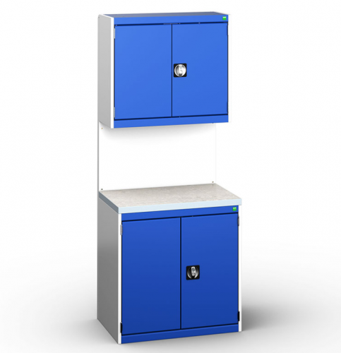 Bott Cubio 800mm Wide Free-Standing Cupboard Assembly with Overhead Cabinet
