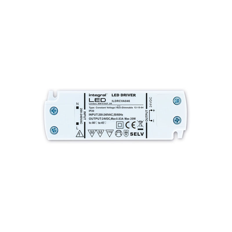 Integral Super-Slim Non Dimmable 24V DC IP20 LED Strip Driver 20W