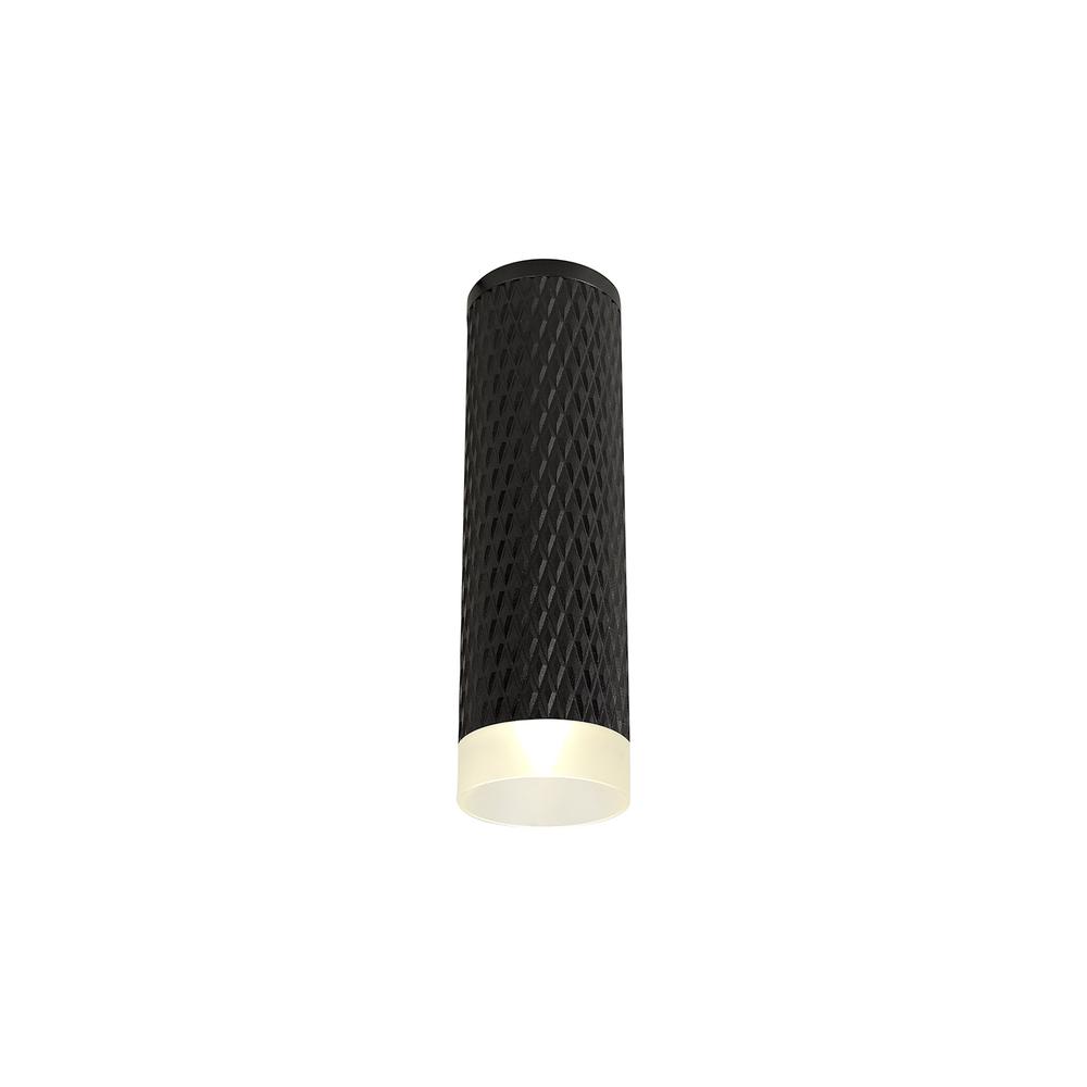 Luxuria Swirl 6cm 1 Light 20cm Surface Mounted Ceiling GU10 Sand Black/Acrylic Ring