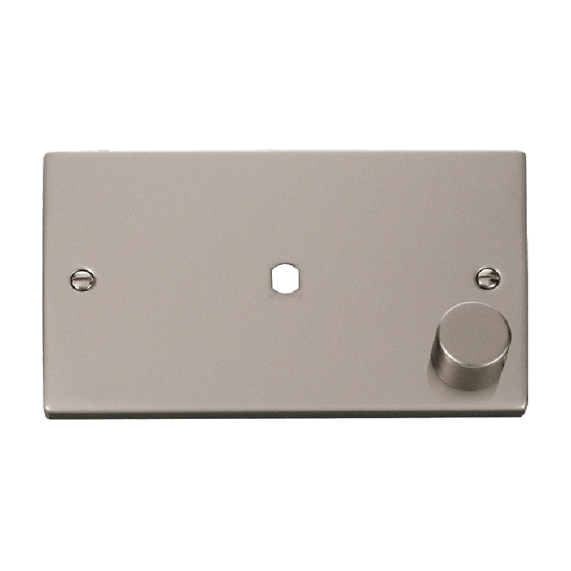 Click Deco 1 Gang Dimmer Mounting Unfurnished Plate and Knob (1000W Max) Pearl Nickel