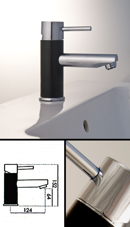 Ebony Black Basin Mixer Taps (35A)