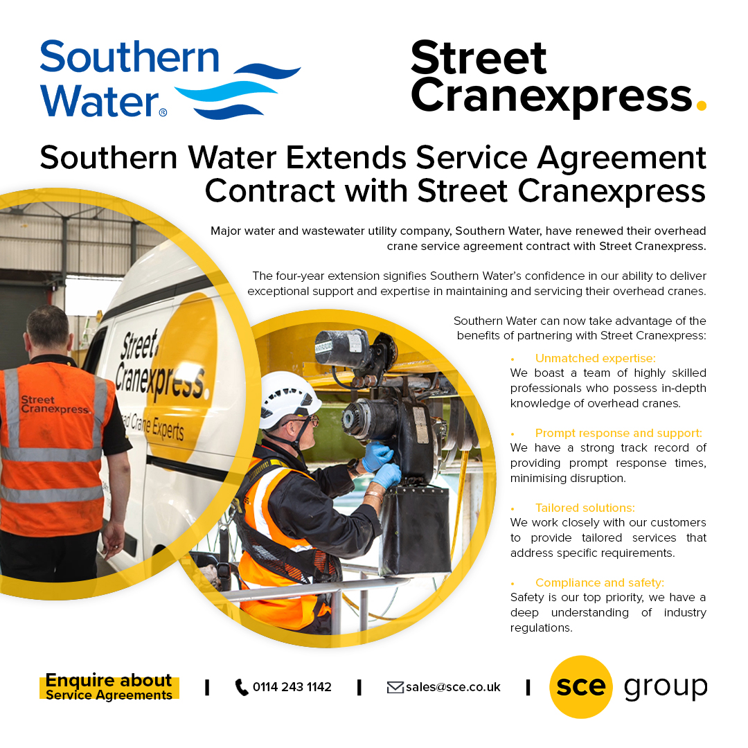 Southern Water Renews Service Agreement Contract with Street Cranexpress