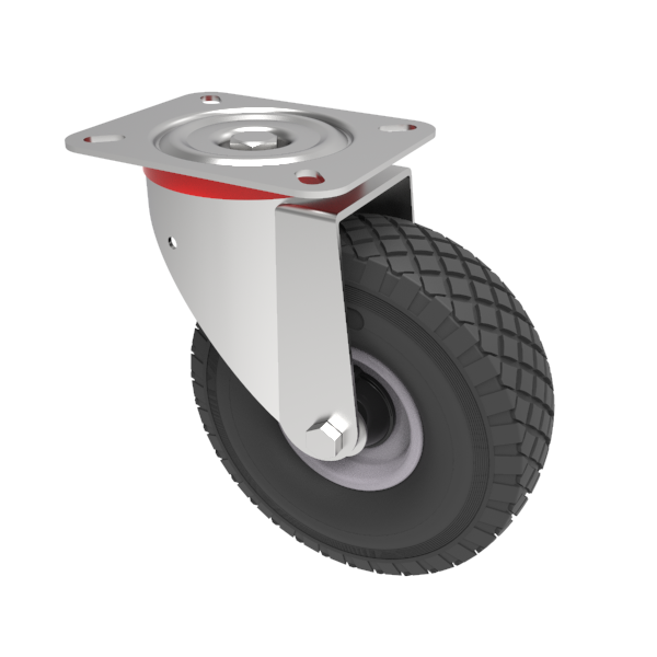 Pneumatic wheel Plate Swivel Castor 260mm 270kg Load