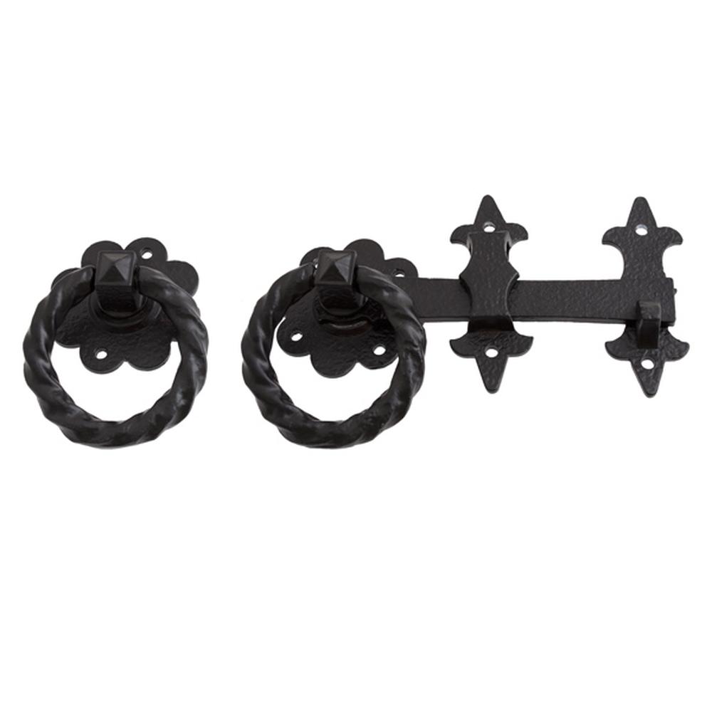 Ring Gate Latch - 200mmIncludes Screws - Black Painted