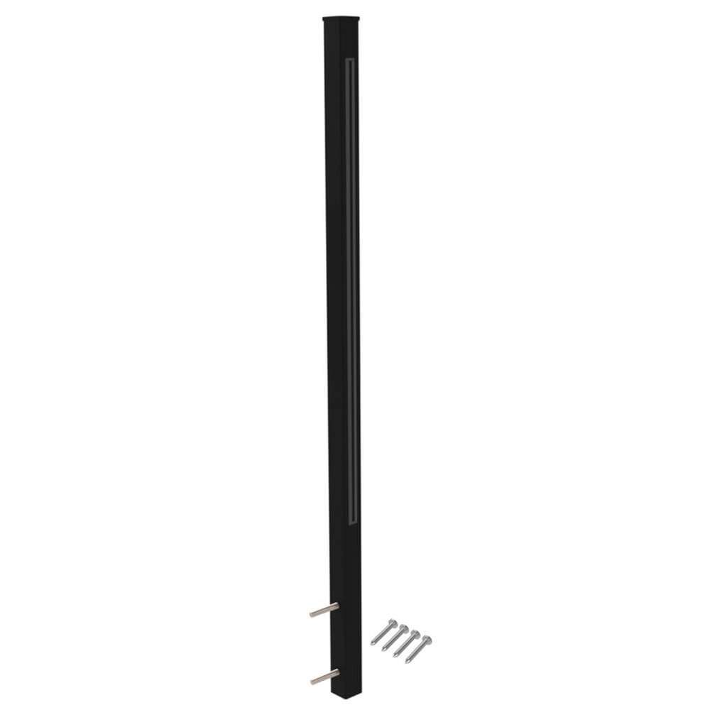 Marano Square Side Fix End Post H 1395mm Aluminium Black Powder Coated Finish
