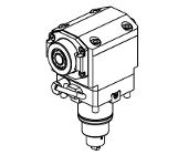 Radial geared-up ratio&#61;1:2 driven tool re-directed in Z by 47.5mm