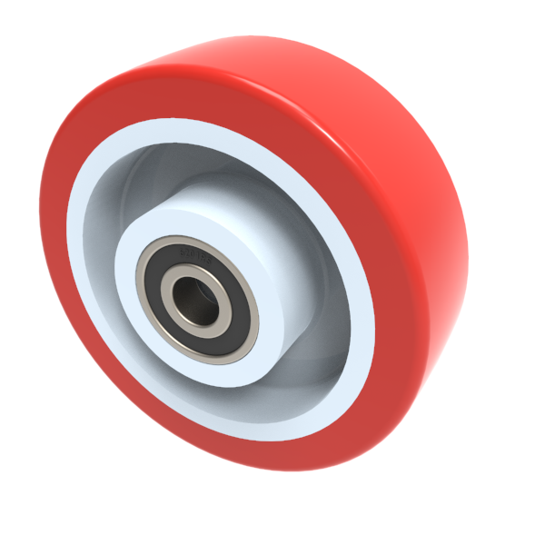 Polyurethane Nylon 100mm Ball Bearing Wheel 250kg Load