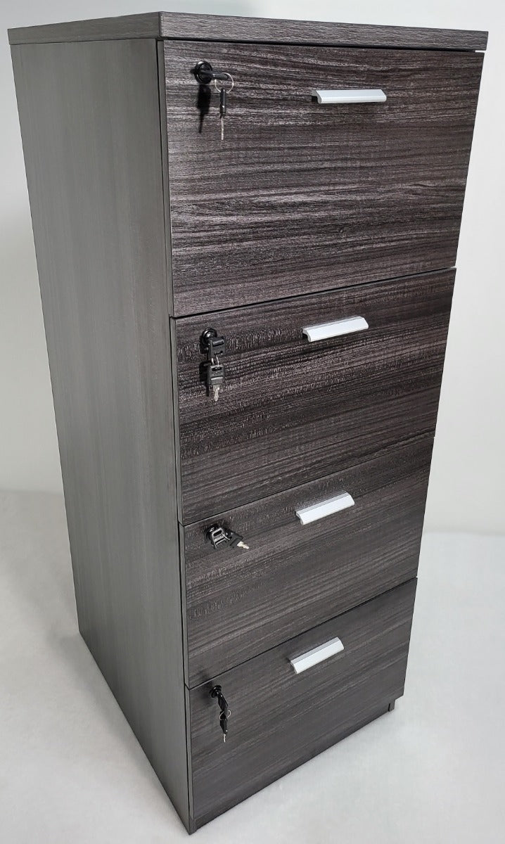 Suppliers Of Grey Oak Executive Four Drawer Filing Cabinet - LX-AB84 North Yourkshire