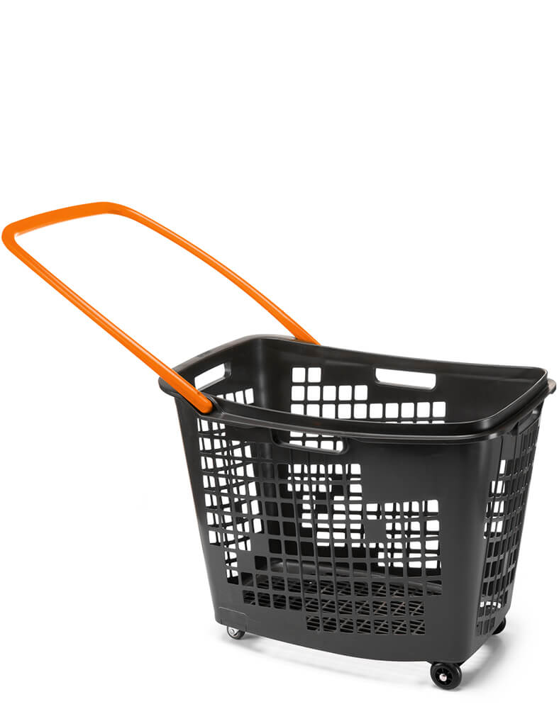 Large Coloured Handle Trolley Basket for Supermarket
