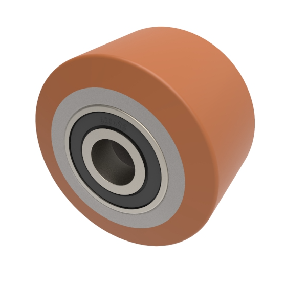 Polyurethane Cast Iron 82mm Ball Bearing Wheel 650kg Load