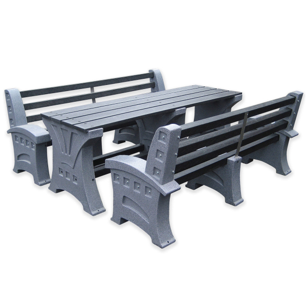 6 Person Table and Seat Set - Dark Blue