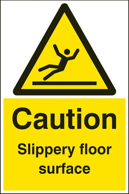 Caution slippery surface floor graphic 400x600mm