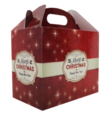 Gable Boxes - 17x10x14cm (pk10) - MERRY CHRISTMAS