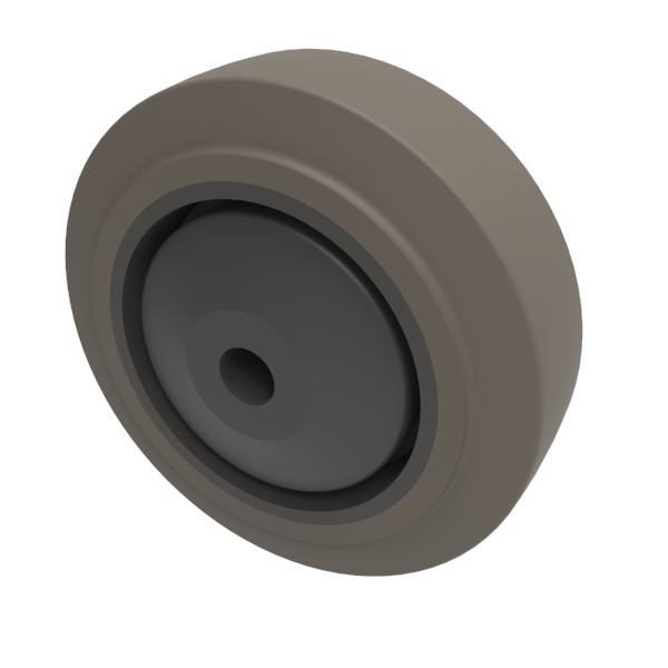 Soft Grey Rubber 100mm Ball Bearing Wheel 100kg Load