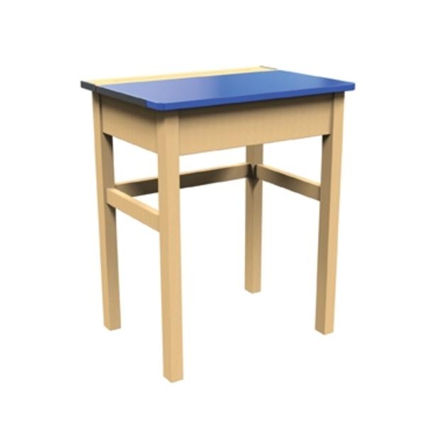 Blue Single Wooden Locker Desks - 600mm