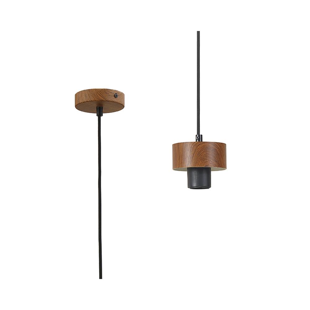 Luxuria Meash 10cm Suspension (FRAME ONLY) E27 Matt Black / Walnut / Black Fabric