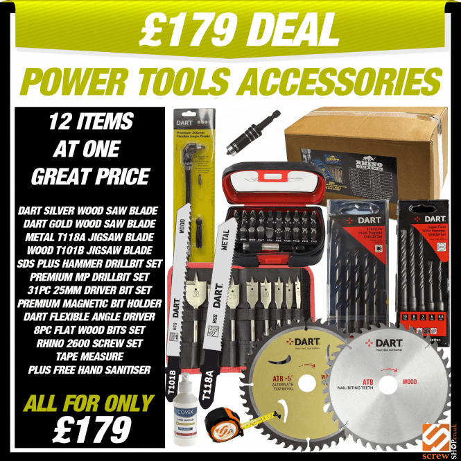 Power Tools Accessories - Special Pack - 12 Items