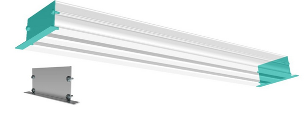 EC-HELLA-4-W  End cap for 4-slot diffuser, white surface
