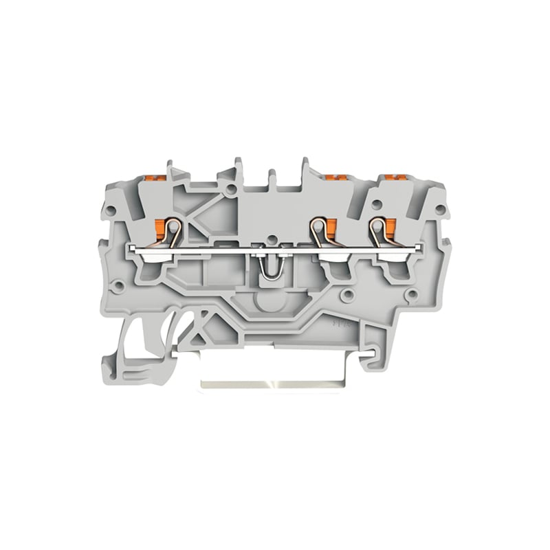 Wago Push Button Din Rail Through Terminal 1.5mm² Grey