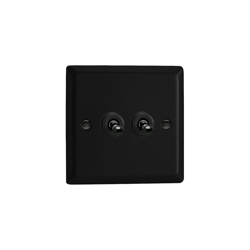 Varilight Urban 2G 10A Intermediate Toggle Switch Matt Black (Standard Plate)