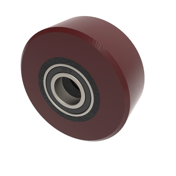 Polyurethane Cast Iron 100mm Ball Bearing Wheel 300kg Load