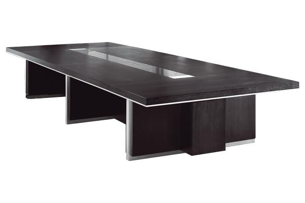 Modern Black Ash Real Wood Veneer Boardroom Meeting Table - 4000mm to 5000mm - LT3F48 North Yourkshire