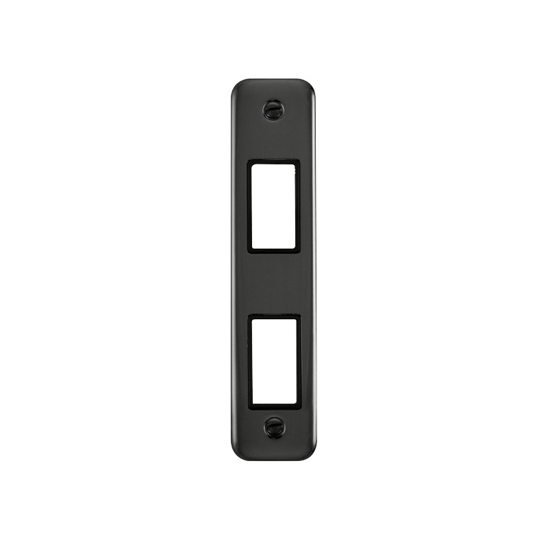 Click Deco Plus MiniGrid 2 Aperture Architrave Face Plate Black Nickel Black Inserts