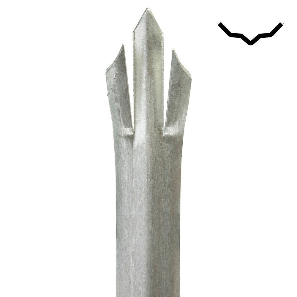 2.4m High Palisade Galvanised - Individual Triple Point 'D' 3.0mm Pales