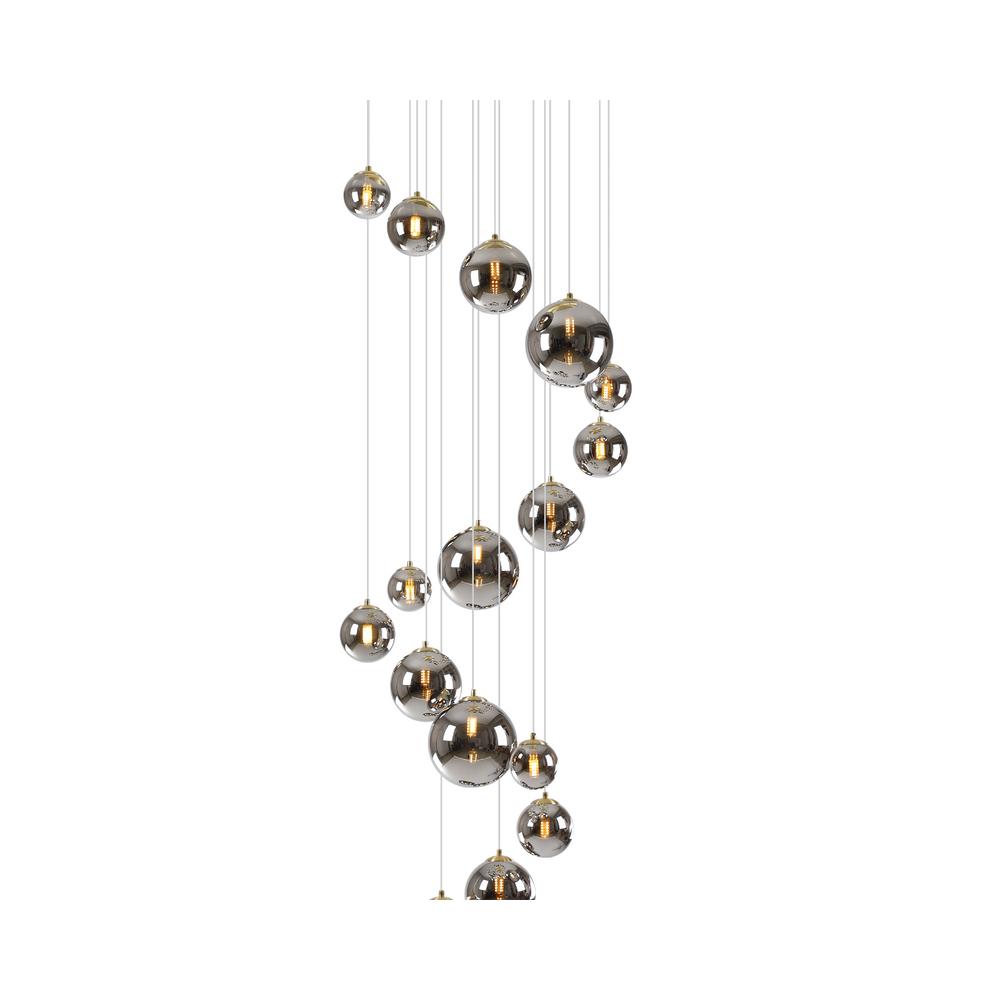 Luxuria Thorne 60cm Pendant 16xG9 Satin Gold Chrome Plated Glass