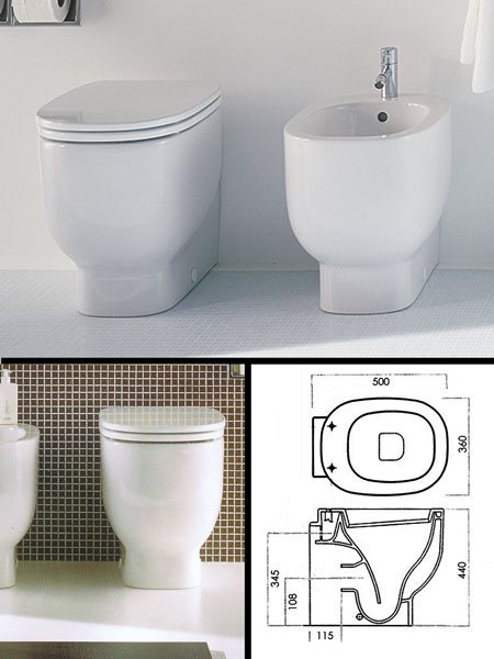 500 Back to Wall Compact Toilet (16H)